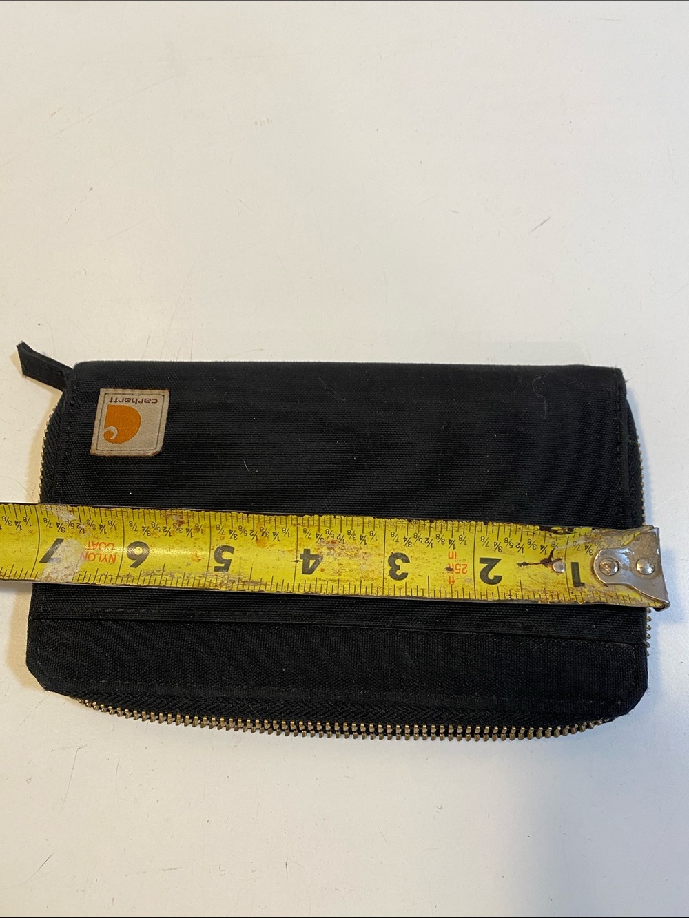 Carhartt Nylon Duck Lay Flay Black Zip Phone Wallet Case with Logo Patch - Picture 7 of 7
